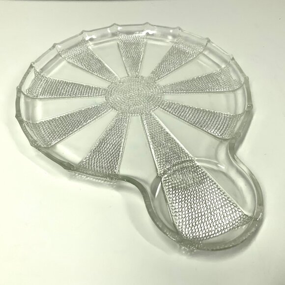 1950s Jeannette Dewdrop Clear Hostess Tray Luncheon Plate Television Snack Set - Picture 15 of 16